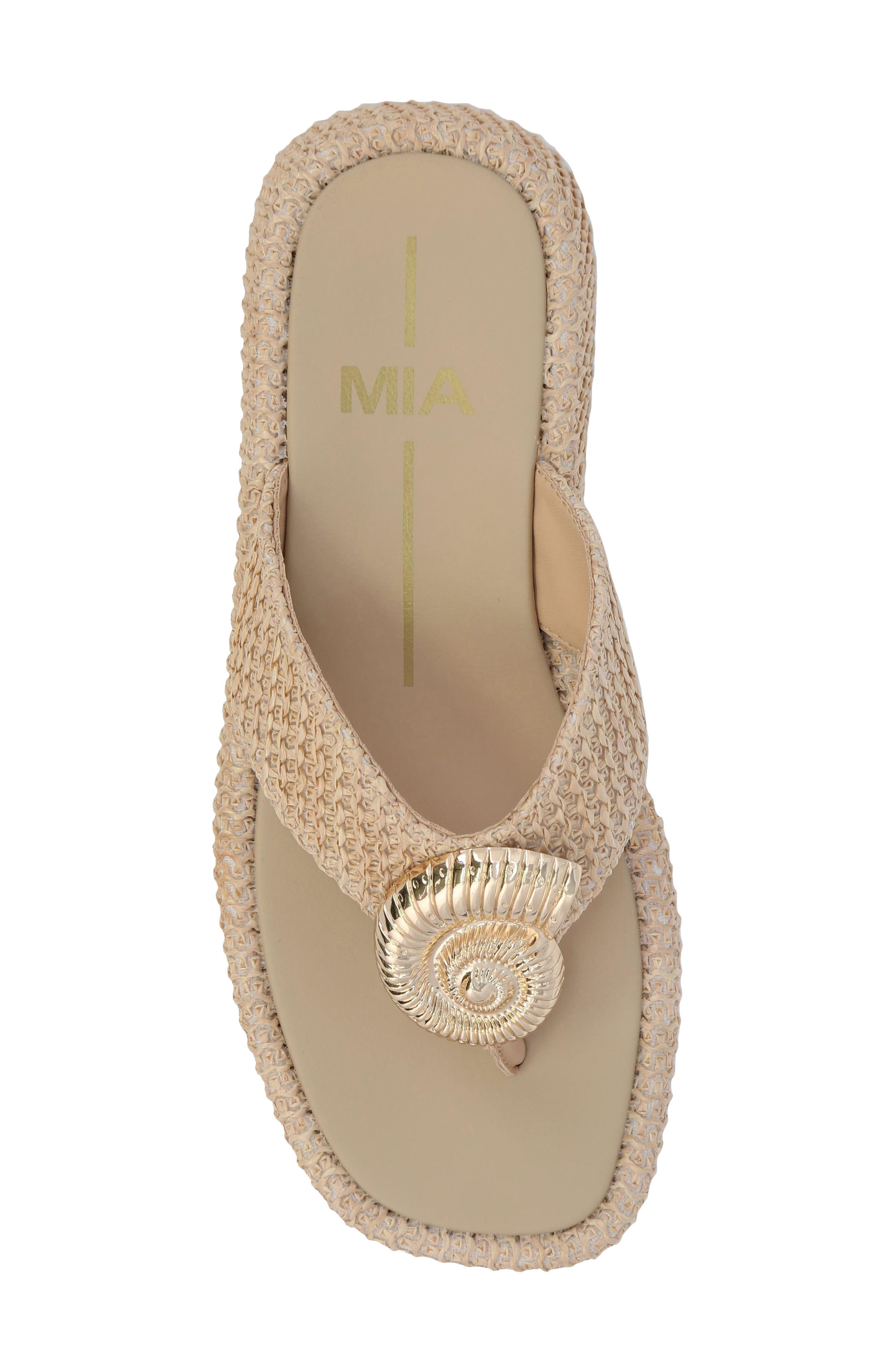 MIA Pamelia Platform Flip Flop, Alternate, color, Bone/ Gold
