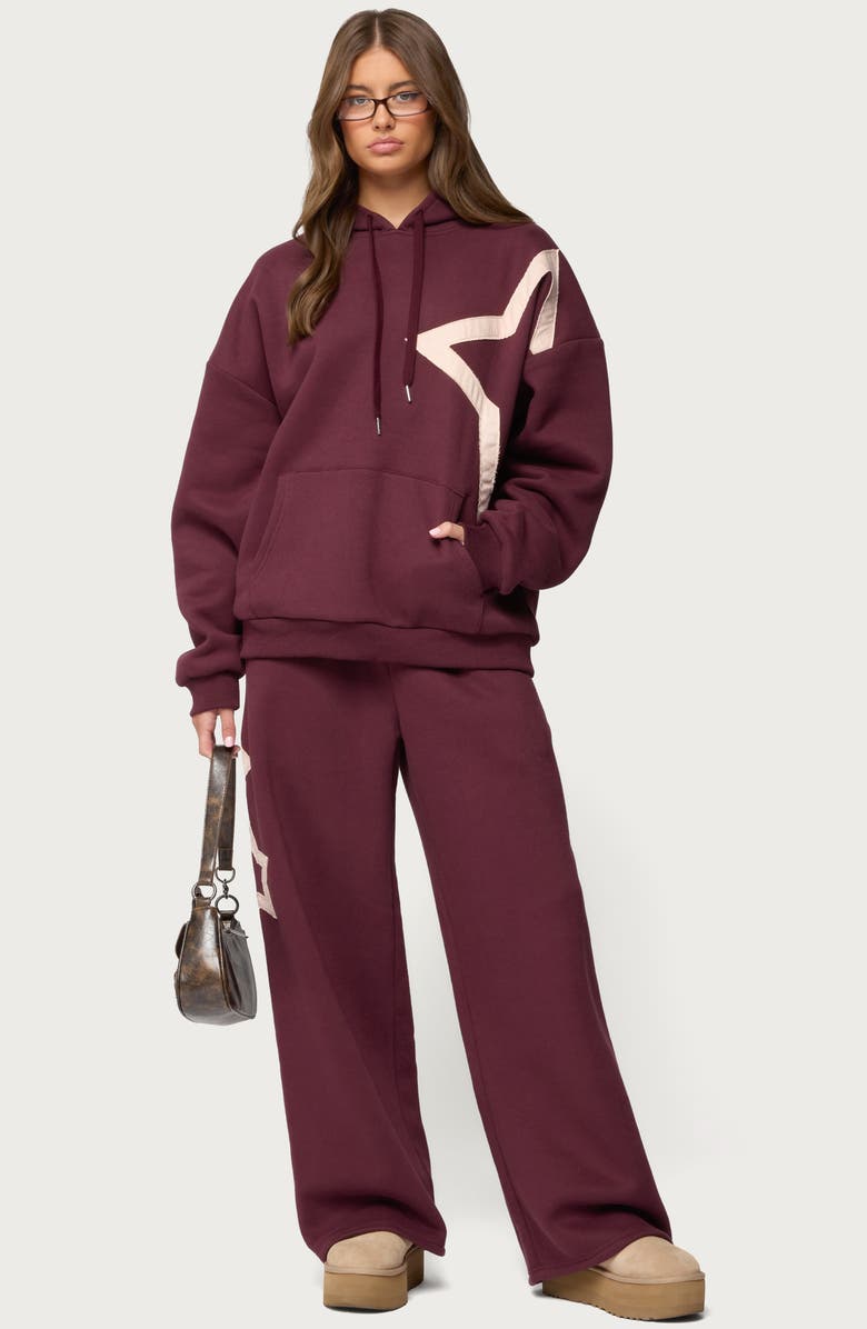 EDIKTED Starly Oversize Hoodie, Alternate, color, Burgundy