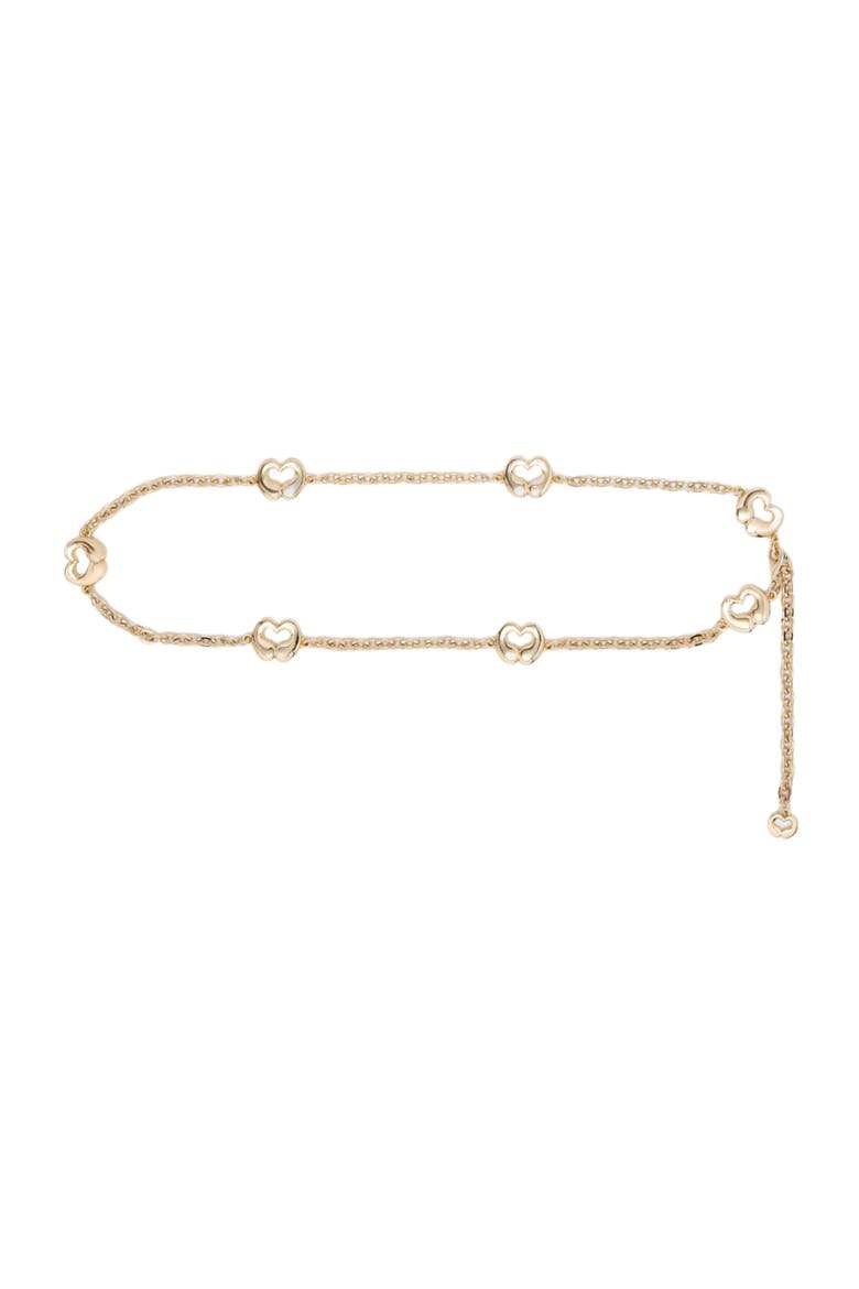 Chain belt with logo details, Main, color, Light gold