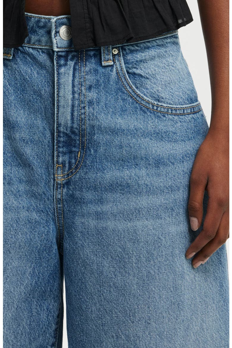 Women's 90 S Baggy Denim Jort, Alternate, color, Azure Blue