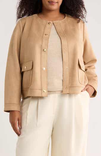 INDUSTRY REPUBLIC CLOTHING Buttoned Faux Suede Jacket