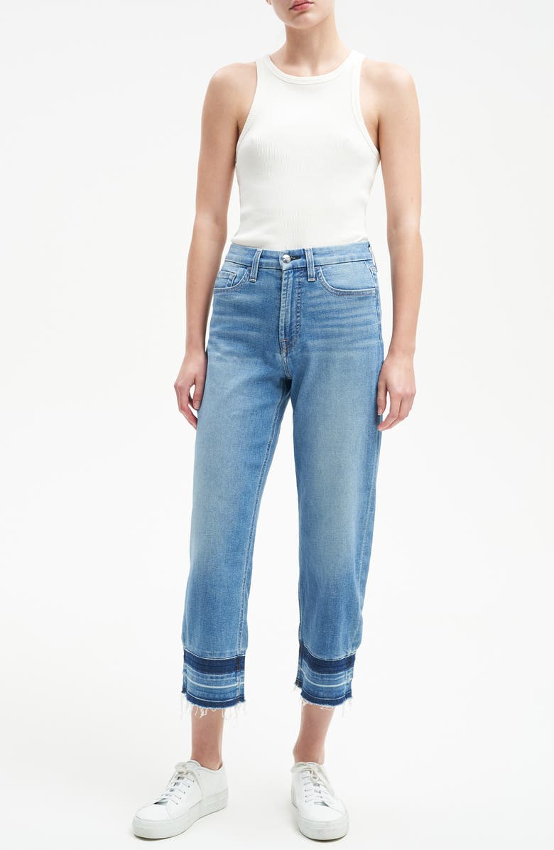 JEN7 by 7 For All Mankind High Waist Released Hem Crop Wide Leg Jeans, Alternate, color, Abba