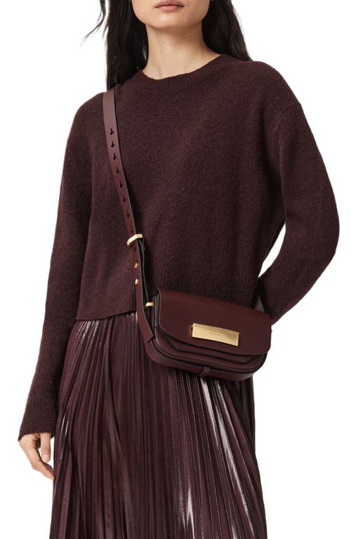 Allsaints Etta Leather Crossbody Bag In Red
