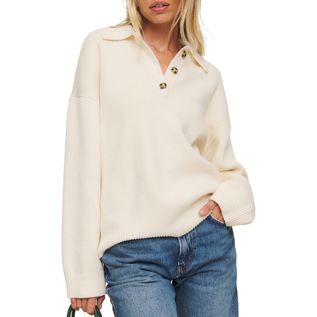Reformation Brooklyn Organic Cotton Sweater In Gossamer