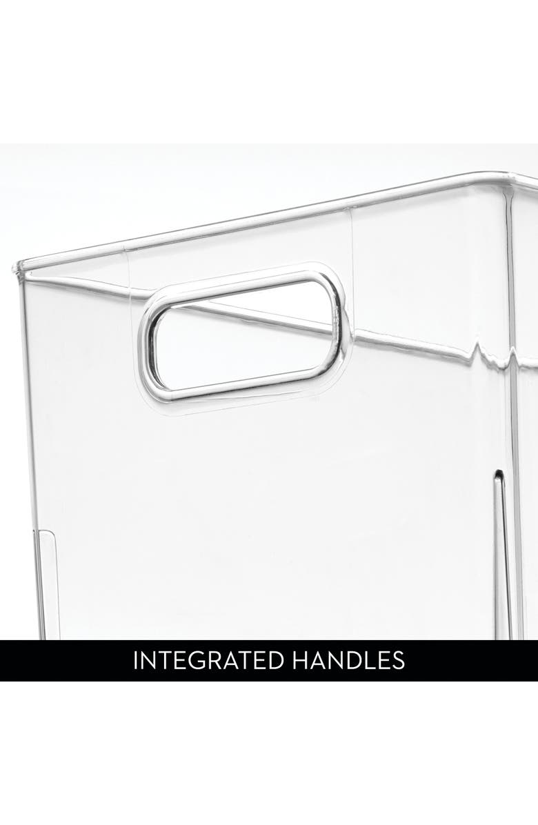 iDesign Small Stackable Plastic Bathroom Storage Bin with Handles - Set of 4 - Clear, Alternate, color, Clear