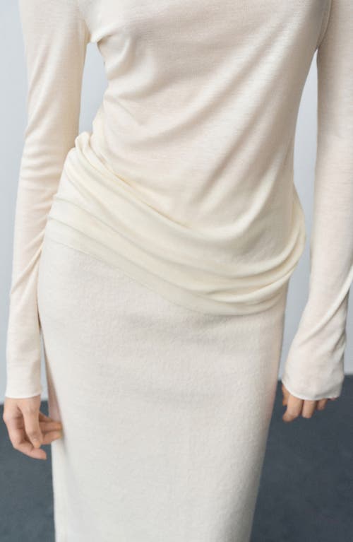 Mango Long Sleeve T-shirt In Ecru