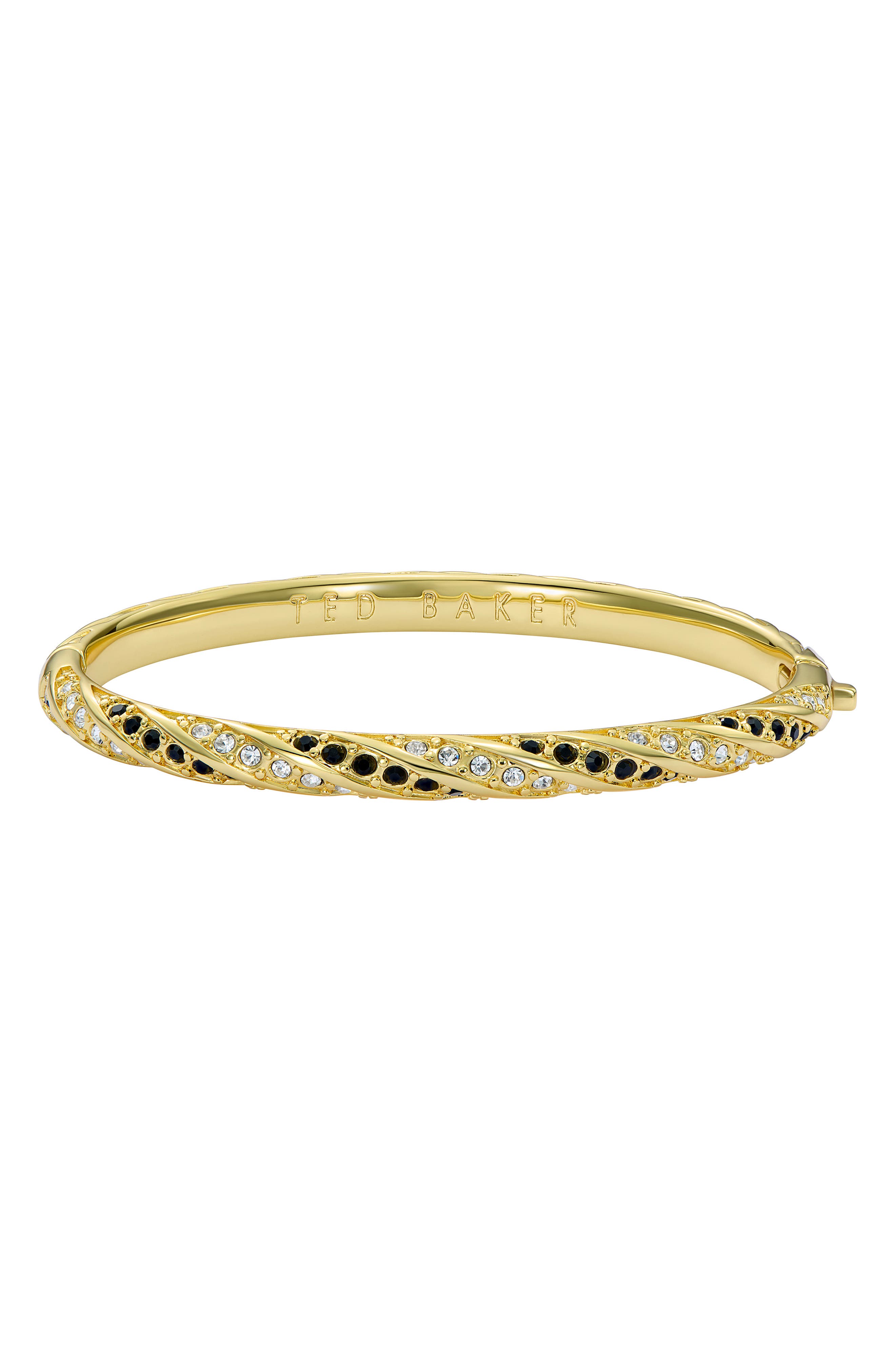 selected GOLD TONE BLACK CRYSTAL