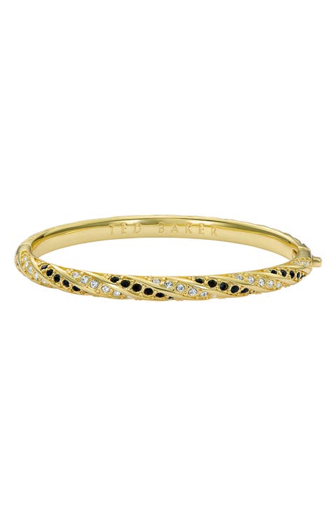 Torvi Crystal Twist Hinged Bangle