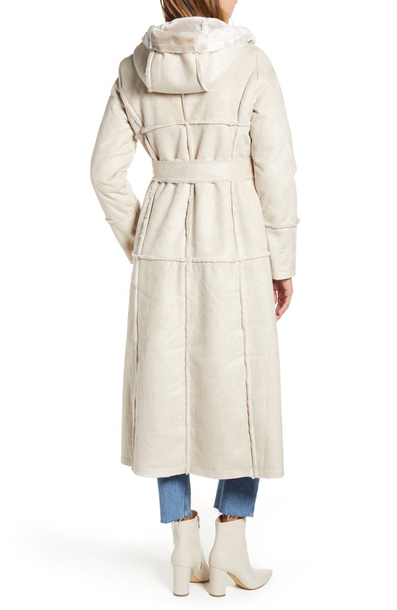 Rachel Parcell Faux Fur Trim Hooded Coat, Alternate, color, 