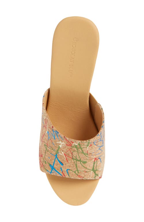 Chocolat Blu Golden Platform Sandal In Graffiti Cork