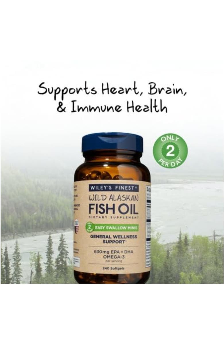 Wiley's Finest Easy Swallow Omega-3 Fish Oil Mini Softgels 240 mini softgels,, Alternate, color, NO COLOR