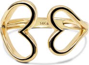 DEVATA Couple Heart Ring in 14K Gold