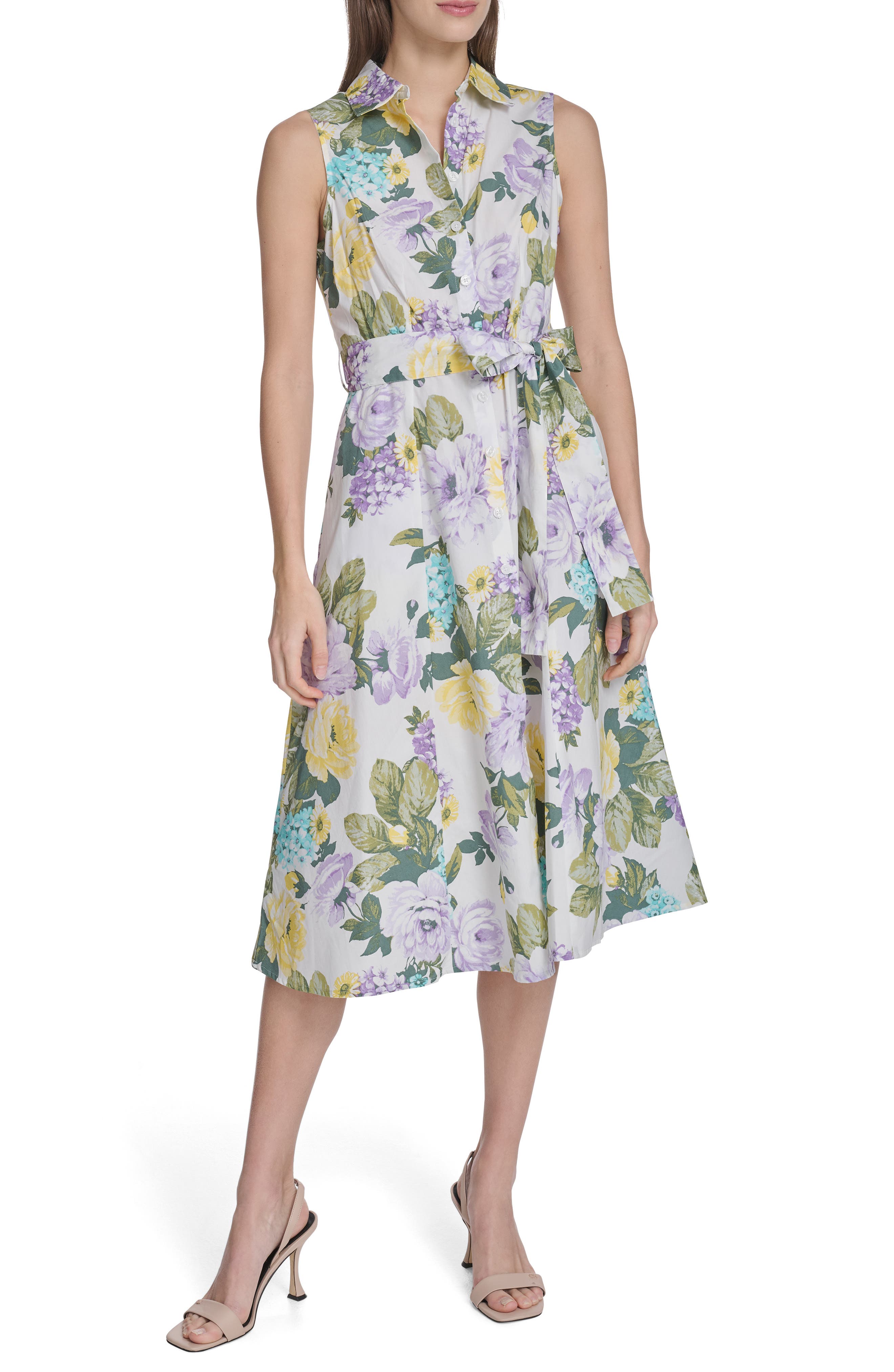 Sleeveless Cotton Shirtdress - image 3