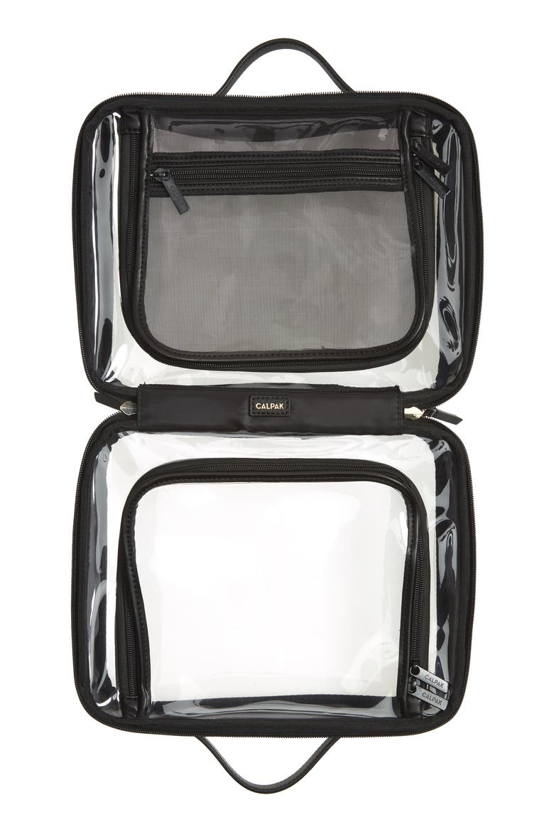 Clear Cosmetics Case, Alternate, color, BLACK