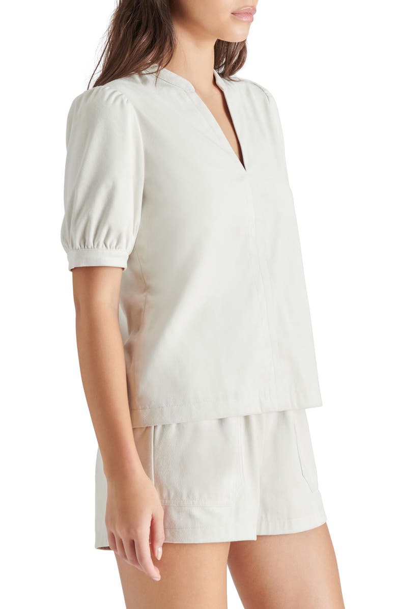 Steve Madden Jane Puff Shoulder Faux Suede Top, Alternate, color,