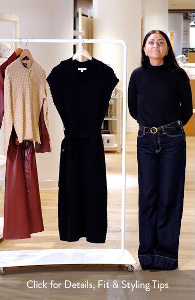 Chain Trim Tie Belt Midi Dress, sales video thumbnail