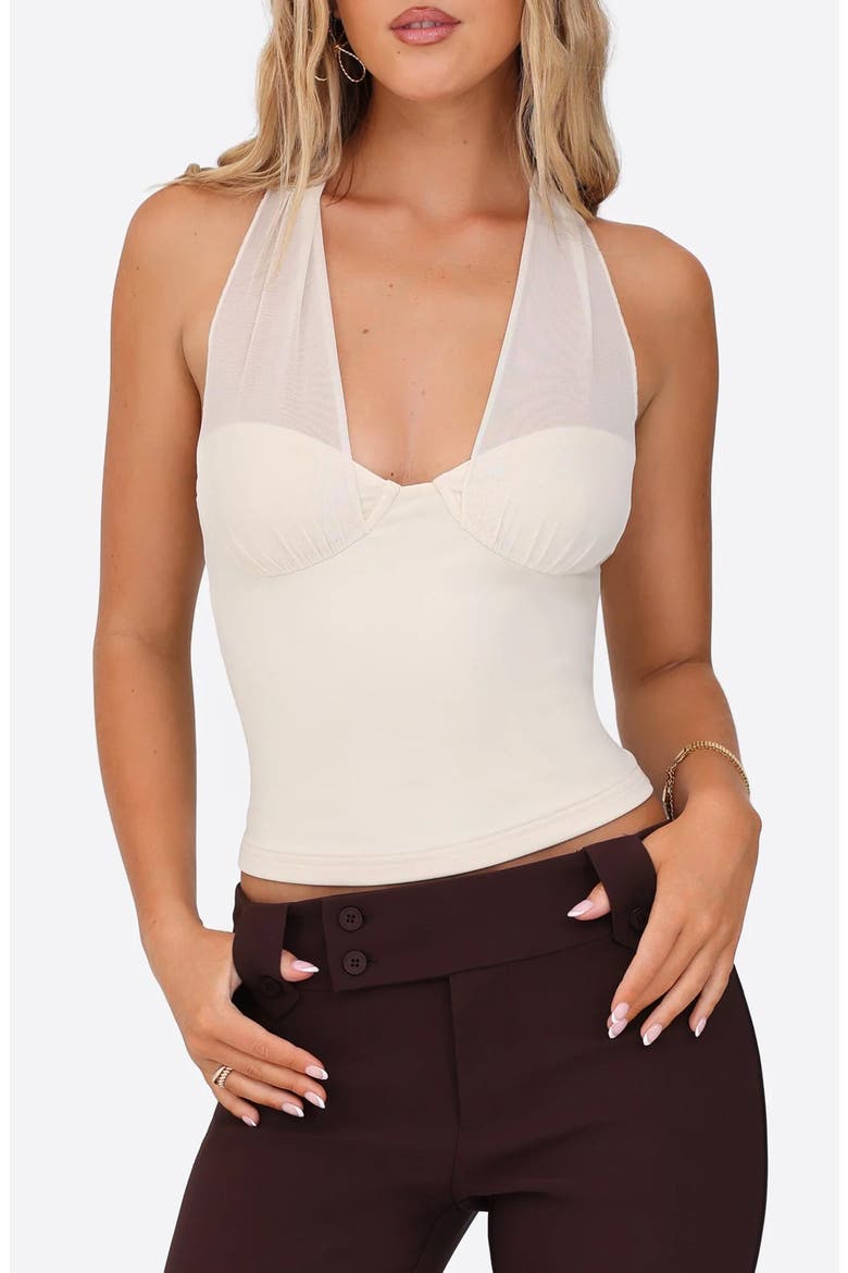 Granger Halter Crop Top, Main, color, CREAM