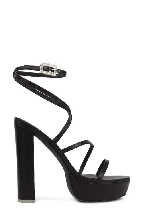 Black Suede Studio Kim Platform Sandal In Black Leather