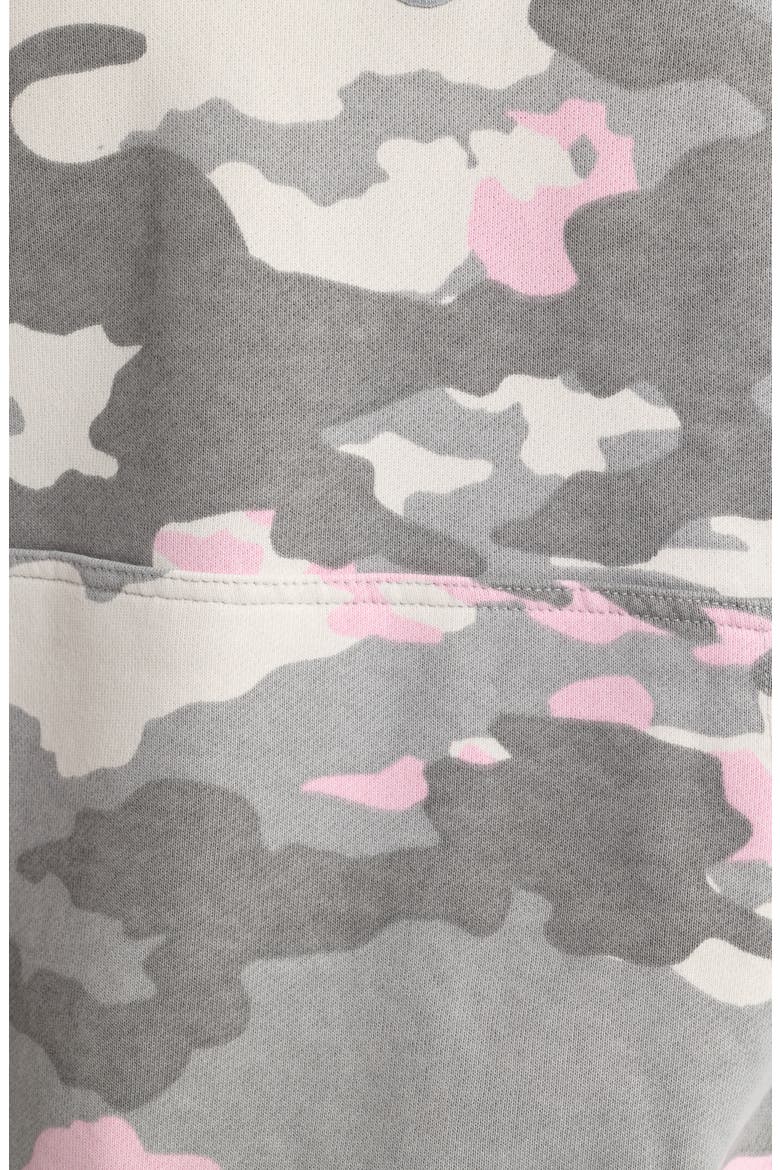 Pink Camo Distressed Cotton Hoodie, Alternate, color, PINK