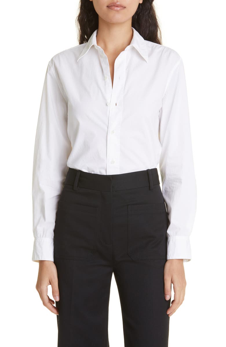 Nili Lotan Raphael Poplin Shirt, Main, color, White