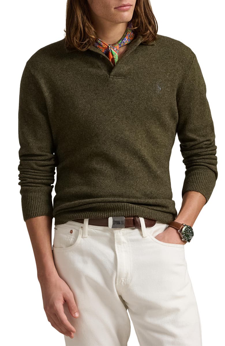 Polo Ralph Lauren Long Sleeve Wool & Cotton Polo Sweater, Main, color, 