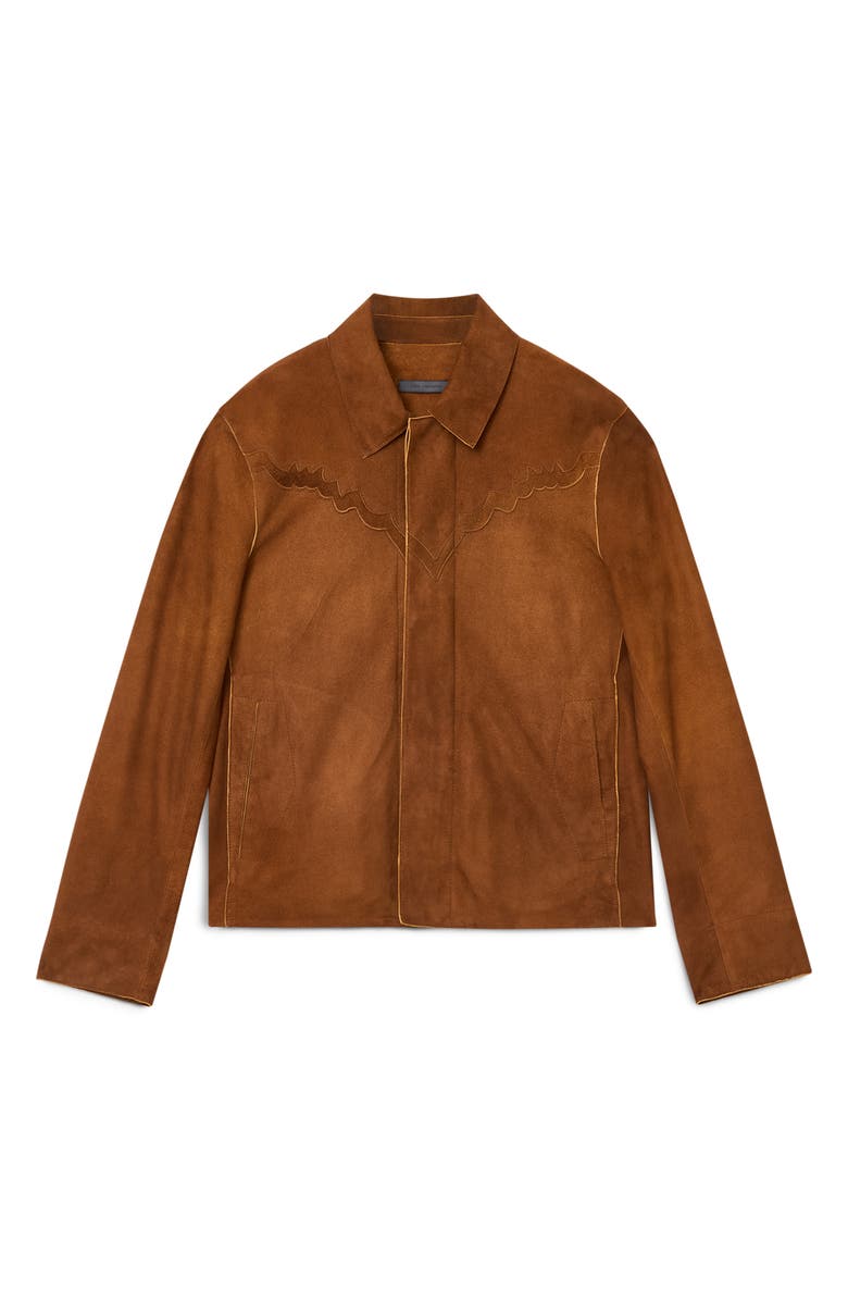 John Varvatos Marlee Suede Western Jacket, Alternate, color, Balsa