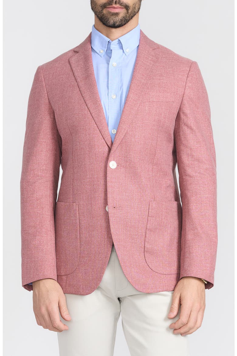 Gantona Textured Notch Lapel Sport Coat, Main, color, RED