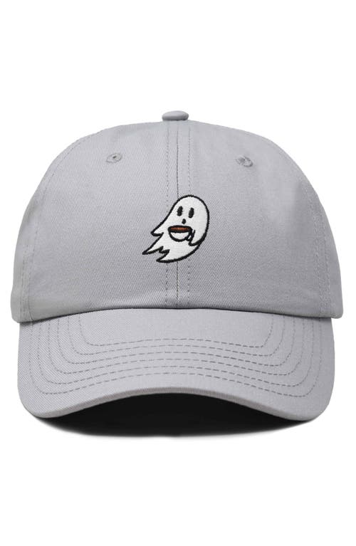 Dalix Coffee Ghost Embroidered Hat In Gray