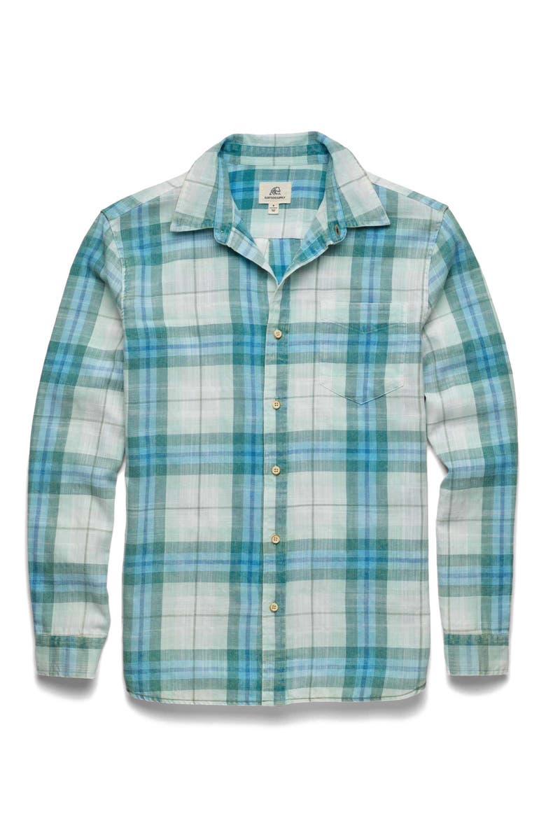 Surfside Supply Co. Brian Twill Plaid Shirt, Main, color, Blue Combo