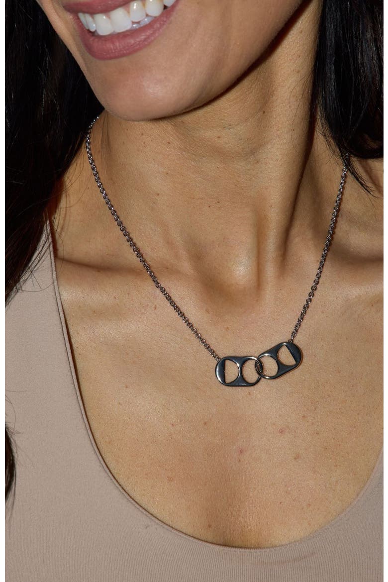 Soda Tab Necklace, Alternate, color, Silver