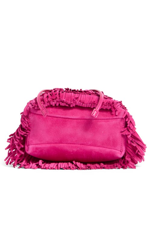 Stuart Weitzman Rae Fringe Mini Bucket Bag In Orange