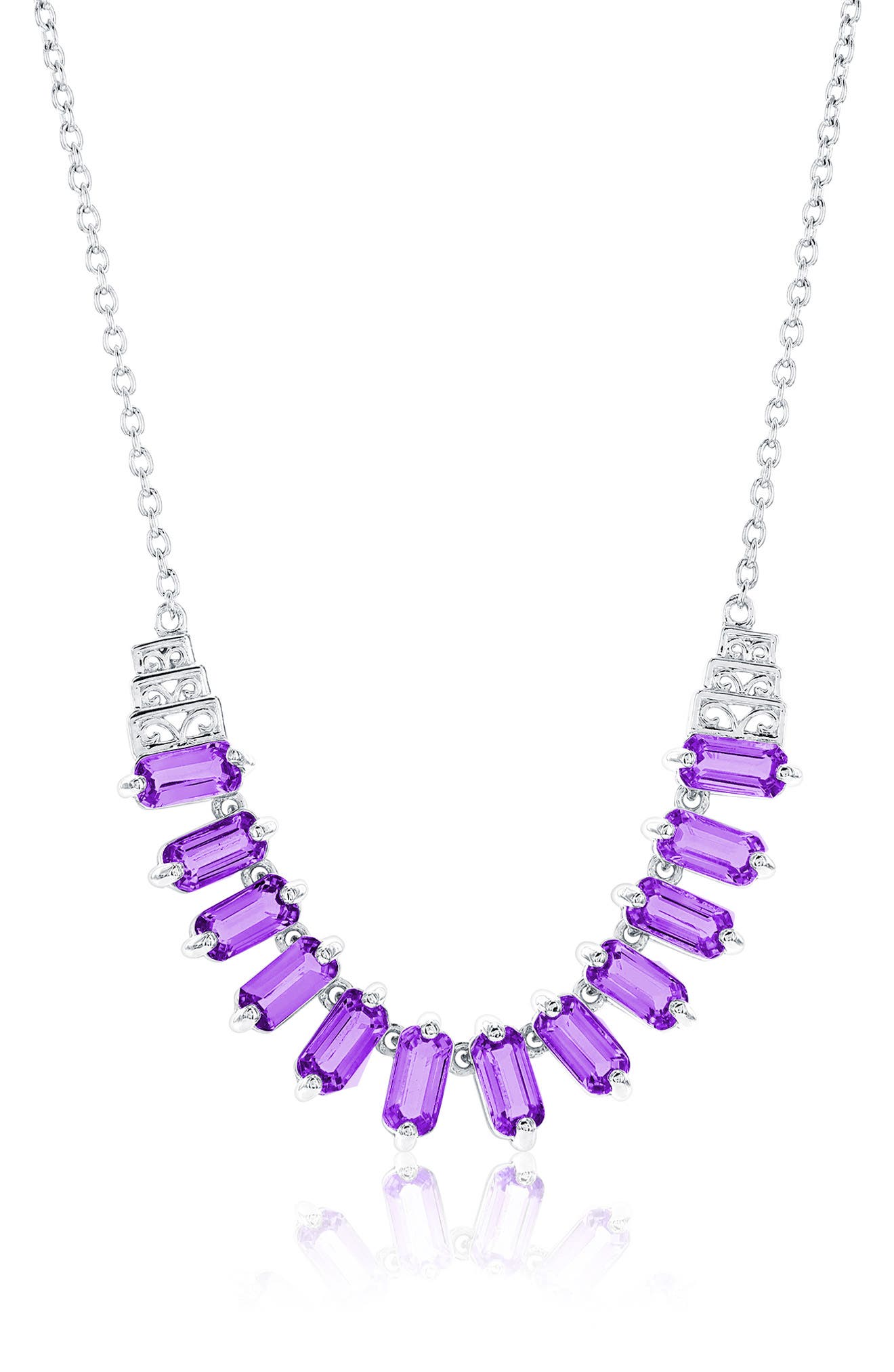 SIMONA Baguette Amethyst Frontal Necklace