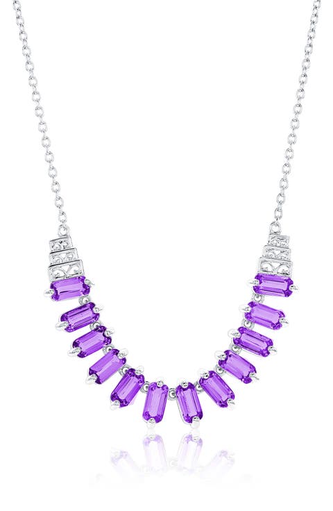 Baguette Amethyst Frontal Necklace