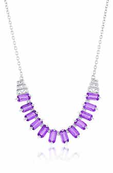 Baguette Amethyst Frontal Necklace