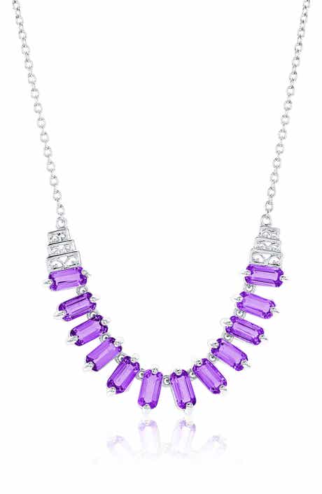SIMONA Baguette Amethyst Frontal Necklace