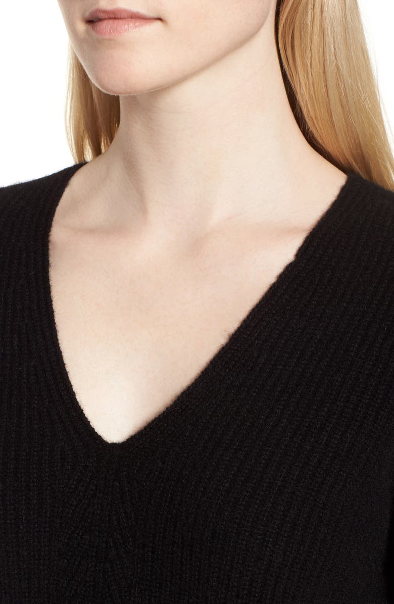 Nordstrom Signature Rib Knit Cashmere Bell Sleeve Sweater, Alternate, color, 