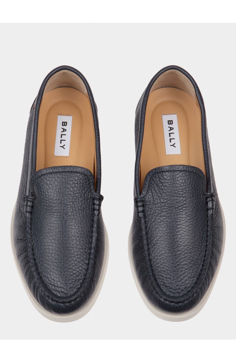 Bally Nelson Loafer In Deer Leather, Alternate, color, Blue