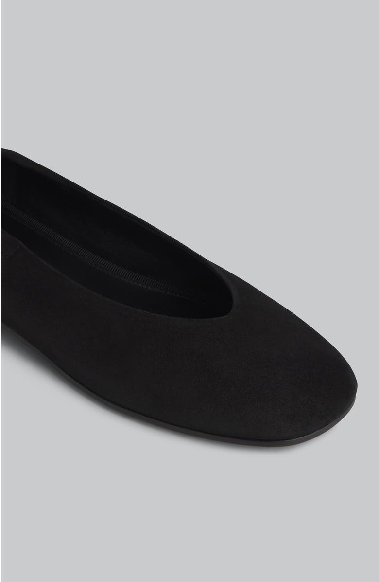 CO Ruched Square Toe Flat in Suede, Alternate, color,