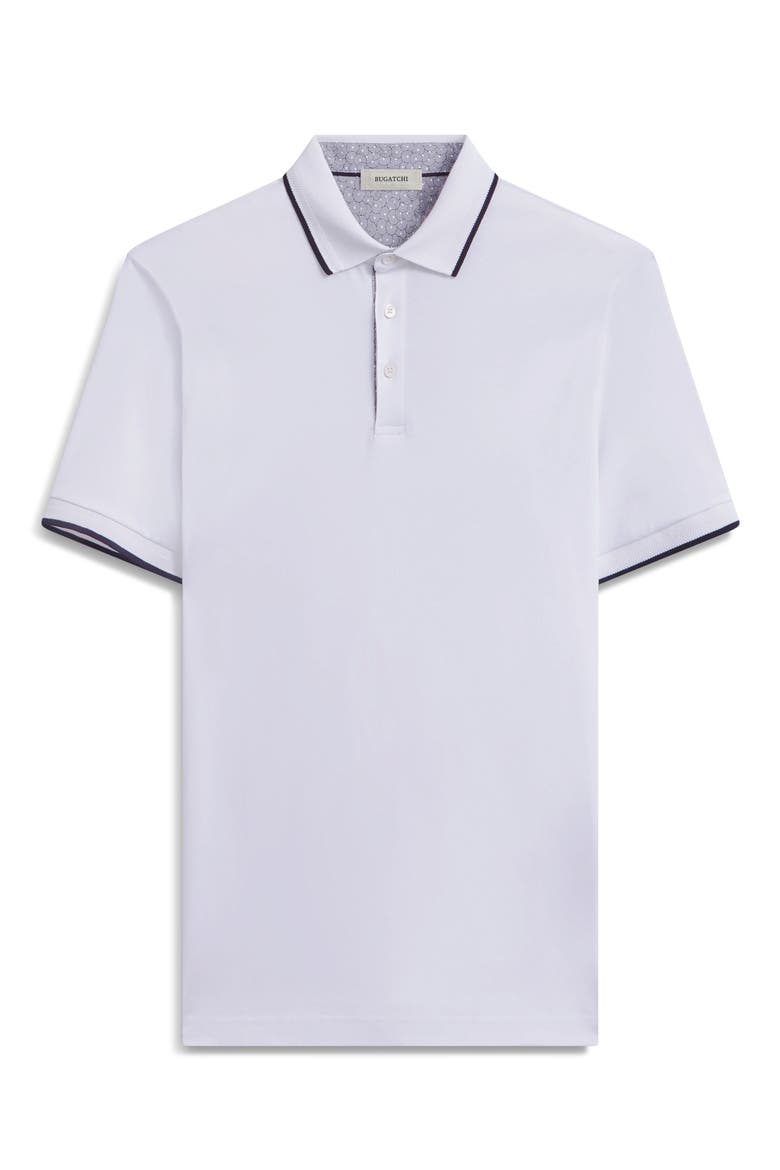 Tipped Contrast Collar Polo, Alternate, color, WHITE