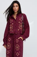 Raffya Anai Half Placket Embroidered Blouse