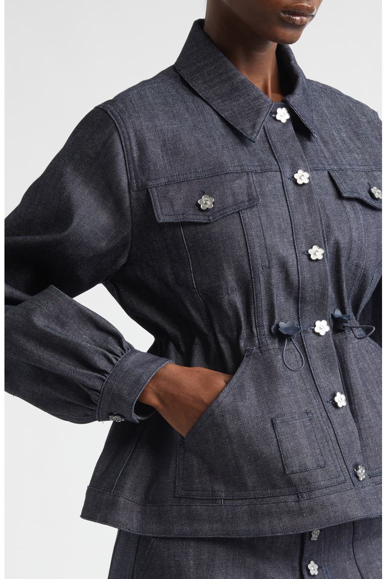 CBCandida Denim Peplum Jacket, Alternate, color, INDIGO DENIM