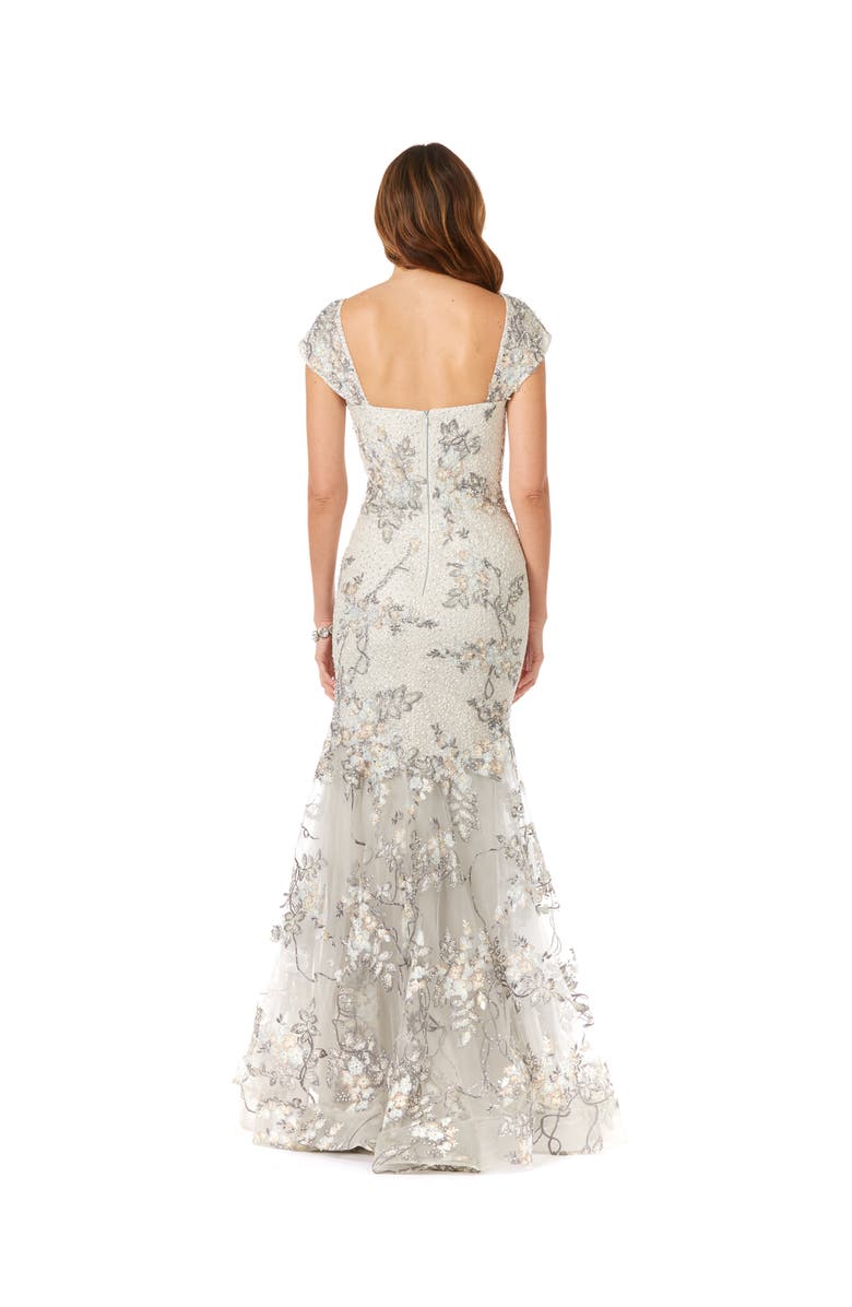 LARA New York Cap Sleeve Mermaid Gown, Alternate, color, Grey