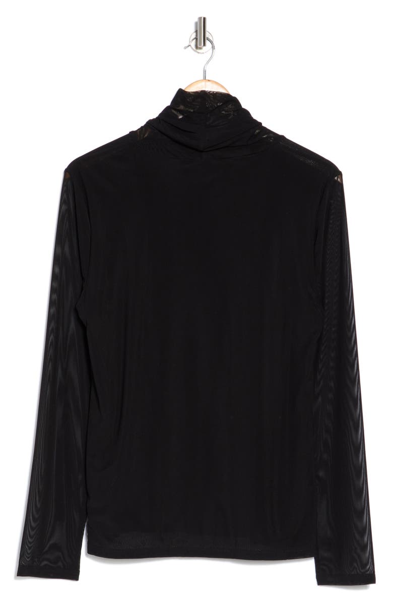 T Tahari Long Sleeve Turtleneck Mesh Top, Alternate, color,