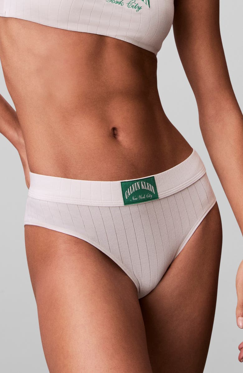 Calvin Klein Heritage Classic Cotton Rib Bikini, Main, color, Tofu