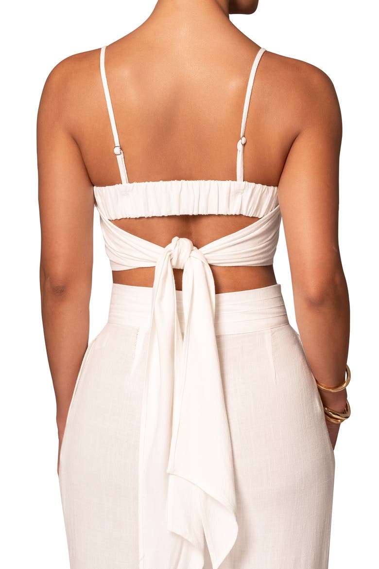 Arielle Corset Crop Top, Alternate, color, WHITE