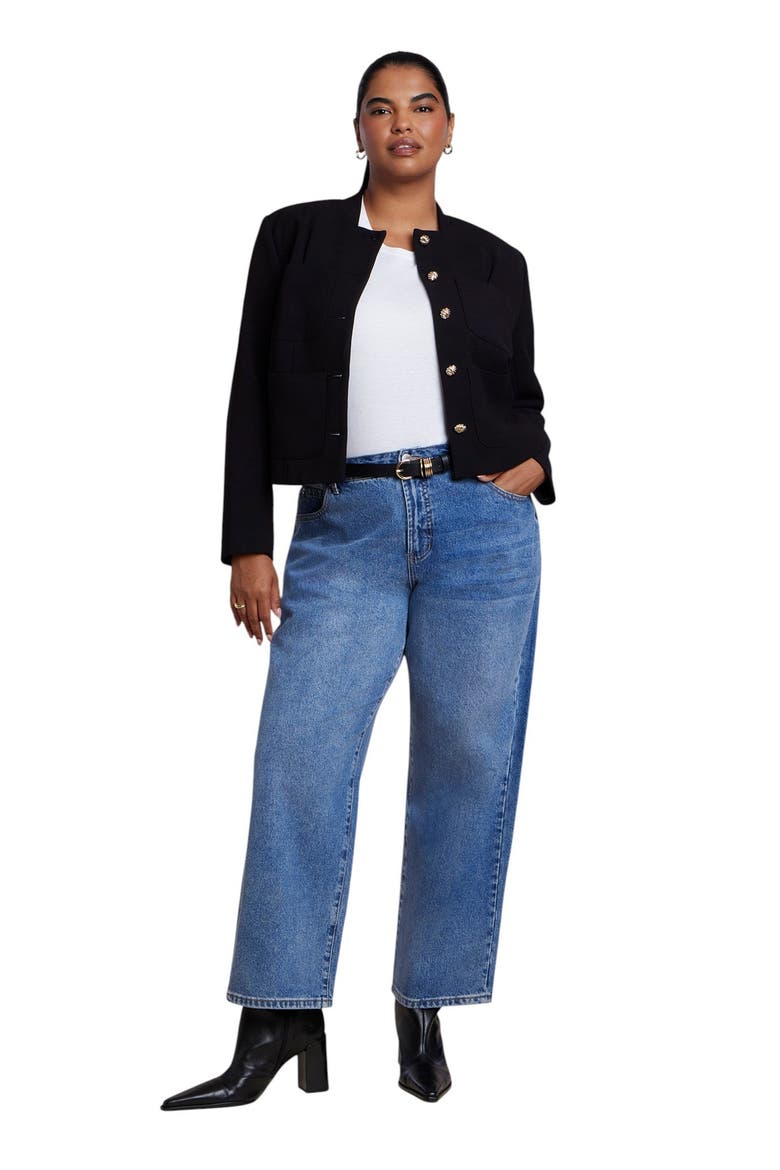 Patch Pocket Tailored Jacket (plus), Alternate, color, BLACK ONYX