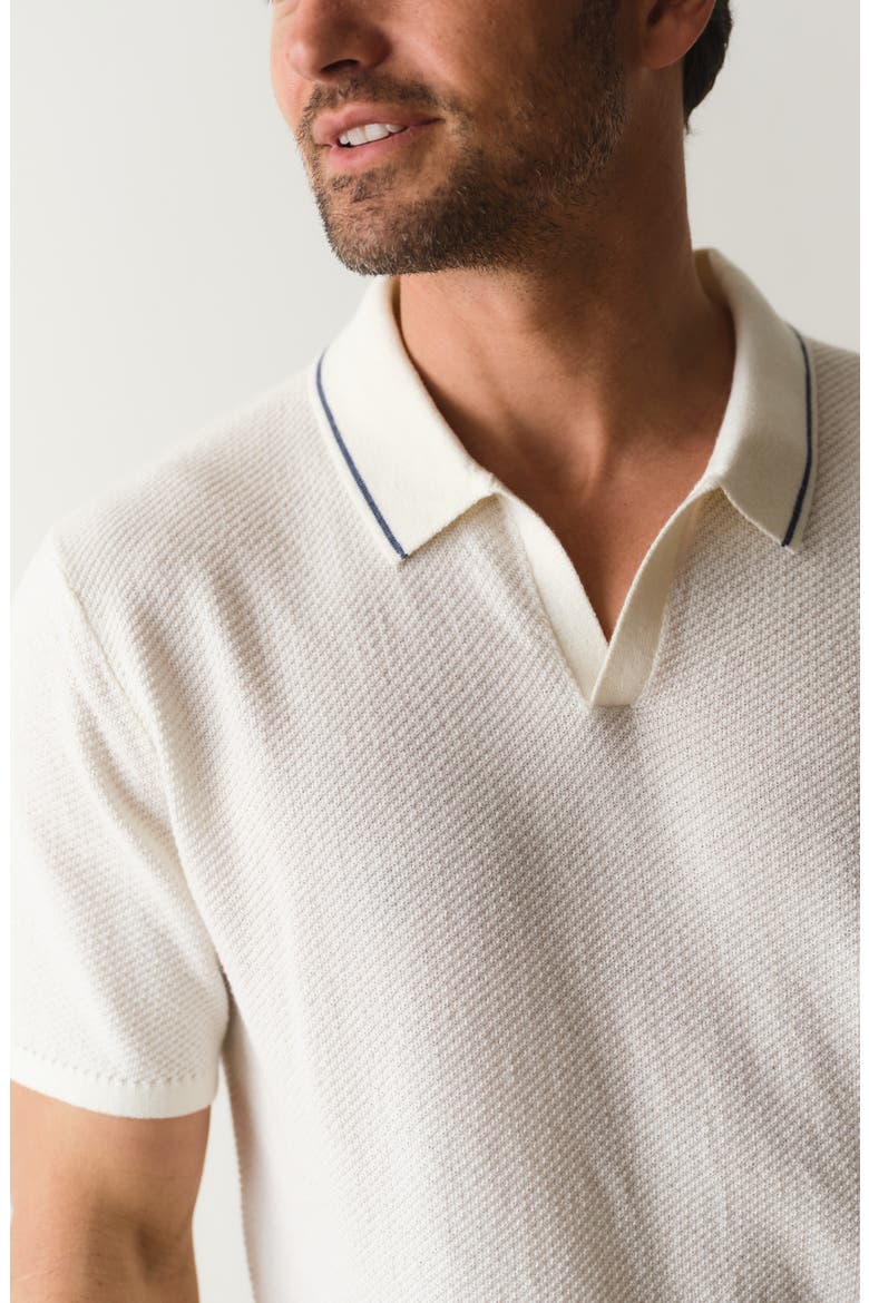 Greyson Short Sleeve Polo Sweater, Alternate, color, WHITE
