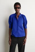 COS Smocked Puff-sleeve Blouse