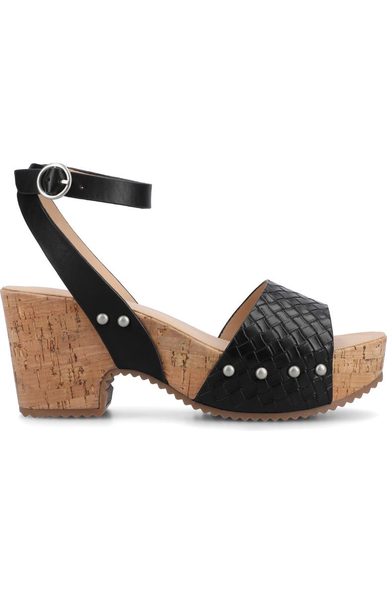 Journee Collection Vanessa Block Heel Platform Sandal, Alternate, color, Black Woven