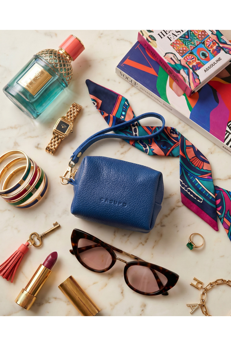 Mini Zipper Bag with Wristlet, Main, color, Cobalt Blue